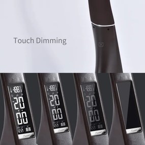 Immax 08948L-LED Stmievateľná stolná lampa s displejom LEATHER LED/7W/230V hnedá