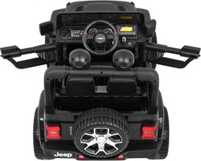 Ramiz Jeep Wrangler Rubicon terénne auto na batérie pre deti čierne + diaľkové ovládanie + 4x4