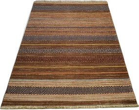 Moderný viacfarebný koberec Banco 1049 – hnedý odtieň Rozmer: 60x110 cm