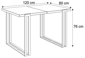Jedálensky rozkladací stôl KALEN dub sonoma Rozmer stola: 120/220x80cm