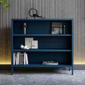 Nízky policový regál LUCA, 1000 x 900 x 350 mm, Modern: tmavomodrá farba