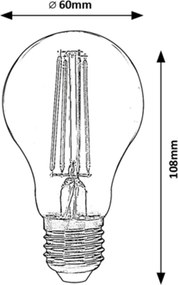 Rabalux LED Filament žiarovka číra A60 6W/E27/700Lm/CCT 2700K-6500K/Dim