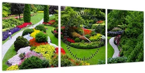 Obraz - Park (s hodinami) (90x30 cm)