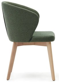Tmavozelené čalúnené jedálenské kreslo Darice – Kave Home