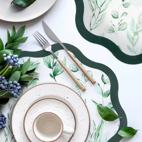 Podložka pod tanier JANE zelená / biela (6 ks)