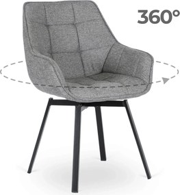 PROXIMA.store - Čalúnená stolička LUNA FARBA: sivá