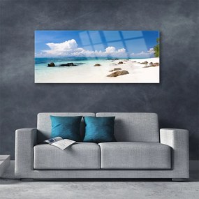 Obraz plexi Pláž kamene krajina 125x50 cm