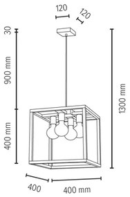 Spot-Light 61540474 - Luster na lanku KAGO 4xE27/60W/230V