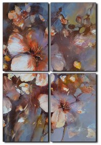 Obraz na plátne - Kvet mandlí, reprodukcia ručnej maľby - obdĺžnik 7273E (120x80 cm)