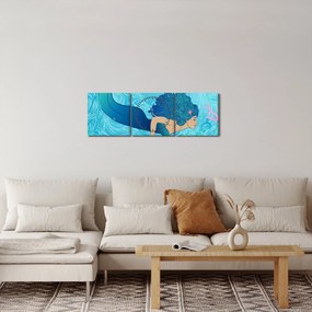 Obraz - Morská panna (s hodinami) (90x30 cm)