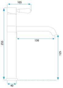 Rea Serra, umývadlová batéria h-250, čierna matná, REA-B1141