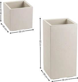 Sada 2 ks květináčů BETONIQUE 30x30/30x60 cm - výber z 4 prevedení