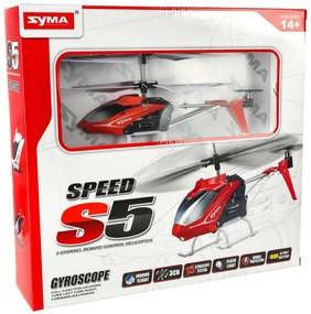 KIK Syma S5 RC diaľkovo ovládaný vrtuľník 3CH červený — gyroskop, pre začiatočníkov