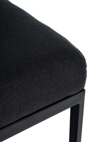 Barová stolička Hopewell B - látka, čierny rám - tmavošedá