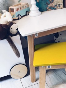 Biela detská stolička WOODY PURE