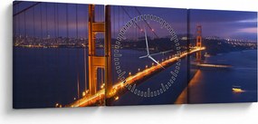 Obraz - Golden Gate Bridge (s hodinami) (90x30 cm)