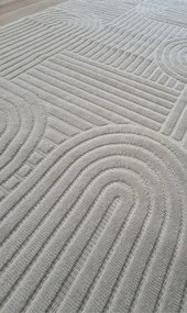 HU Béžový moderný koberec TWIST BEIGE 31368A Rozmer: 60x100 cm