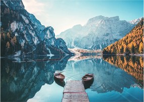 Obraz - Lode na jazere Braies (70x50 cm)