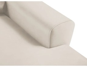 Béžová zamatová rozkladacia/s úložným priestorom rohová pohovka (pravý roh/s leňoškou) Kyoto – Cosmopolitan Design