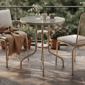 Dekorstudio Okrúhly stôl na balkón ISLAND 60cm - béžový
