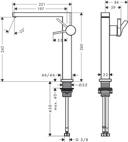 Hansgrohe Tecturis E, páková umývadlová batéria 240 Fine CoolStart EcoSmart+ bez odtokovej garnitúry, chrómová, HAN-73072000