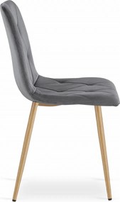 AKCIA Tmavo sivá zamatová jedálenská stolička LIBRA II. akosť
