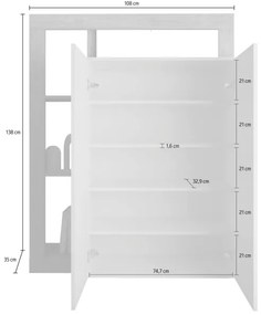 Skriňa LENOR biela/svetlý dub