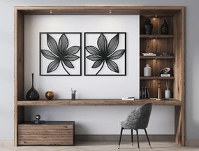 drevko Viacdielny obraz Kvety v zrkadle Rozmer obrazu: 32,5 x 65 cm, Farba dekorácie: Čierna