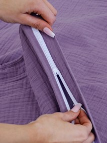 Mušelínová obliečka na vankúš 40 × 60 cm – Alexia levanduľová