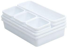 VILDE Súprava 8ks organizérov do zásuvky, biela, MODULAR 31 cm x 46 cm x 4,5 cm