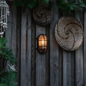 Priemyselná nástenná a stropná lampa čierna oválna IP44 - Noutica