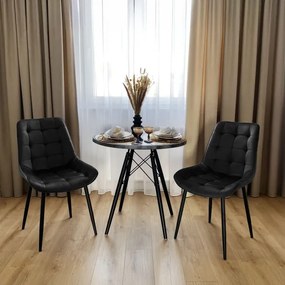 Jedálenská stolička NORMAN zamatová, čierna