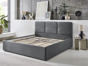 Posteľ Domango 140x200 cm,stredne šedá látka
