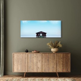 Obraz domu na mori (120x50 cm)