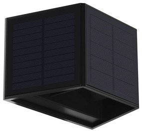 Ecolamp Exteriérové solárne nástenné LED svietidlo Wings2, 1x LED 2w, čierna