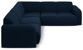 Tmavomodrá rohová pohovka z textílie bouclé (variabilná/do L) Molino – Micadoni Home