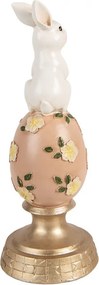 Dekorácia králik na kvetovanom vajíčku - Ø 10*26 cm