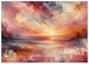 Sklenený obraz - Maľované červánky (70x50 cm)