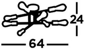 Searchlight 8048-8BK - Prisadený luster ARMSTRONG 8xE27/60W/230V mosadz