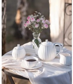 Porcelánová 15-dielna kávová súprava, biela