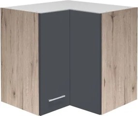 Horná rohová kuchynská skrinka Tiago, dub san remo / sivá, šírka 60 cm%