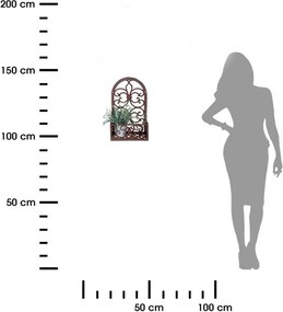 NÁSTENNÝ DRŽIAK NA KVETINÁČ IRI 44X28X14 CM HNEDÁ