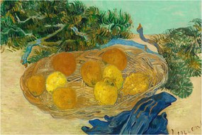 Obraz - Vincent van Gogh, Still Life of  Oranges and Lemons with  Blue Gloves, reprodukcia (90x60 cm)