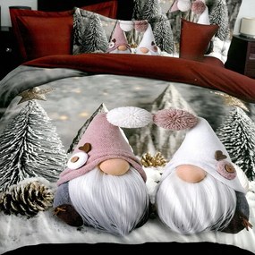 Francúzske obliečky Homa KIRIMAS grey GNOMS 6-dielna sada 200x220 cm