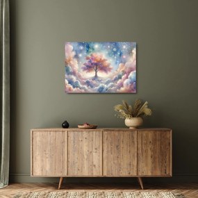 Sklenený obraz – Strom života v oblakoch (70x50 cm)