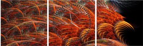Obraz - Abstraktná imitácia peria (s hodinami) (90x30 cm)