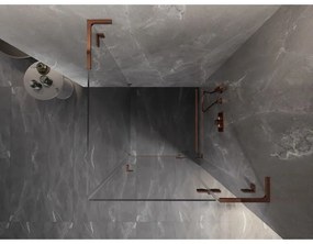 Mexen Lunar, L výklopný sprchový kút pravý 90 x 90 cm, 8mm číre sklo, profil ružové zlato, 834L-090-090-60-00-P