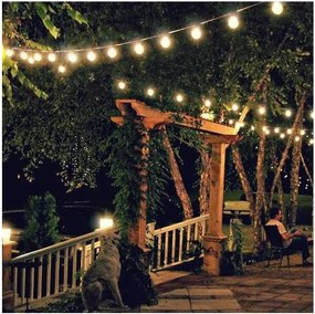 Retlux- LED Vonkajší dekoračný reťaz GIRLANDA G45 10xE27/230V 8m IP44 teplá biela