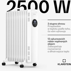 Klarstein Thermaxx olejový radiátor | 2500 W | 25 m² | 3 režimy | 7 až 35 °C | 44 cm x 64 cm
