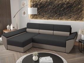 Rohová sedacia súprava Radiant L3 (čierna + capuccino) (L). Vlastná spoľahlivá doprava až k Vám domov. 1062230